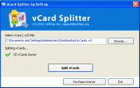 Split vCard 3.0 screenshot