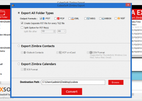 CubexSoft Zimbra to PST Export screenshot