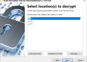 Avast Decryption Tool for HermeticRansom screenshot