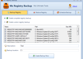 Mz Registry Backup screenshot