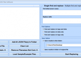 Find and Replace In Multiple JSON Files Software screenshot