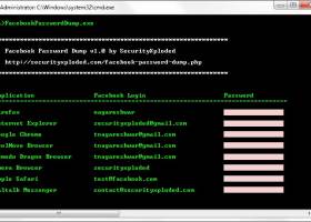Facebook Password Dump screenshot