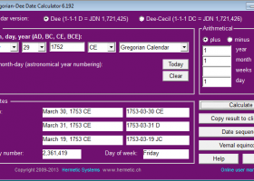 Julian-Gregorian-Dee Date Calculator screenshot