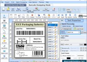 Packaging Barcode Design Application screenshot