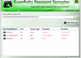 SuperPutty Password Decryptor screenshot